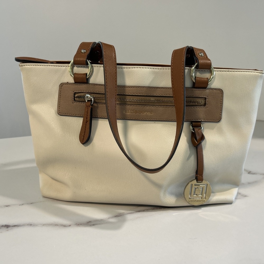 Liz‎ Claiborne Shoulder Bag - Hang Bag - Purse - Beige and Brown